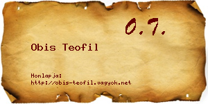 Obis Teofil névjegykártya